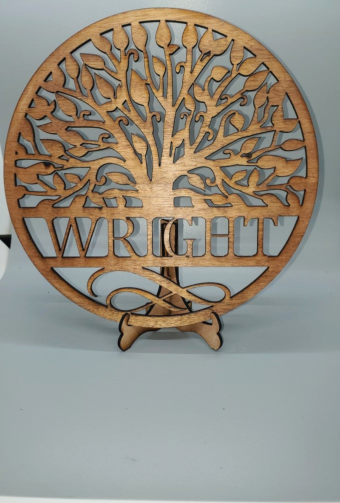 Round Tree of Life Name Sign